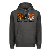 Charcoal Heather peace love tigers Premium Hoodie - RanaPortraitStore