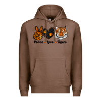 Chestnut peace love tigers Premium Hoodie - RanaPortraitStore