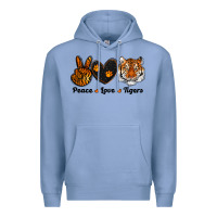 Colony Blue peace love tigers Premium Hoodie - RanaPortraitStore