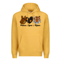 Mustard peace love tigers Premium Hoodie - RanaPortraitStore
