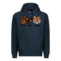 Navy peace love tigers Premium Hoodie - RanaPortraitStore
