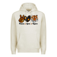 Oatmeal Heather peace love tigers Premium Hoodie - RanaPortraitStore