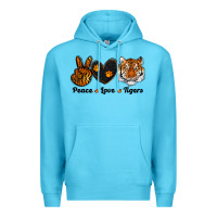 Ocean Blue peace love tigers Premium Hoodie - RanaPortraitStore