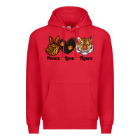Red peace love tigers Premium Hoodie - RanaPortraitStore
