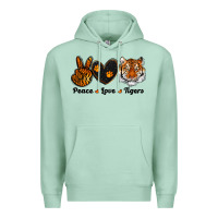 Seafoam peace love tigers Premium Hoodie - RanaPortraitStore
