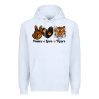 White peace love tigers Premium Hoodie - RanaPortraitStore