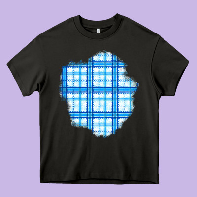 Winter Tartan Patch Heavy Core Tee Designed By Bundleandbundleshop