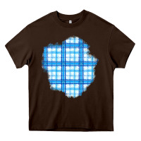 Chocolate Brown Winter Tartan Patch Heavy Core Tee - BundleAndBundleShop