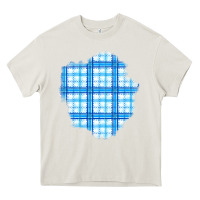 Cream Winter Tartan Patch Heavy Core Tee - BundleAndBundleShop