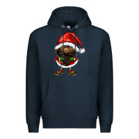 Navy afro santa gnomes Premium Hoodie - FaDigitalArtStudio