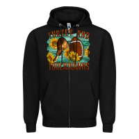 Black Turkey And Touchdowns Zipper Hoodie - LillyAllenDesigns