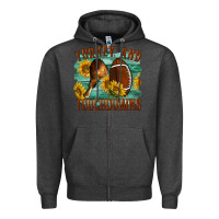 Charcoal Heather Turkey And Touchdowns Zipper Hoodie - LillyAllenDesigns