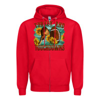 Red Turkey And Touchdowns Zipper Hoodie - LillyAllenDesigns
