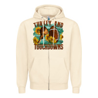 Sandshell Turkey And Touchdowns Zipper Hoodie - LillyAllenDesigns
