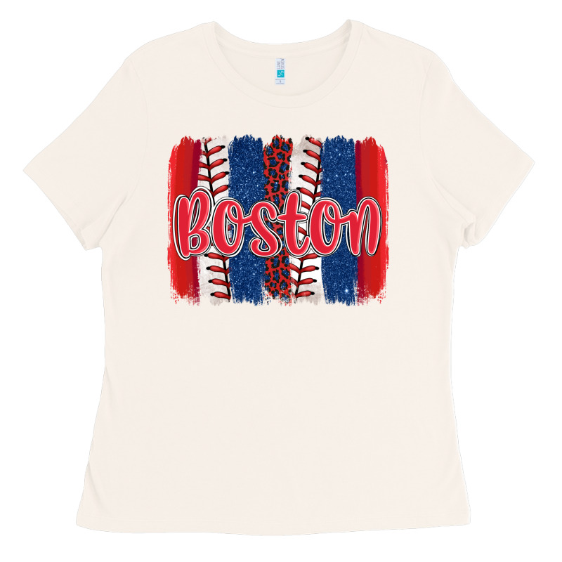 Boston Baseball Team Spirit Brushstrokes Ladies Tee by Artiststas | Teevron