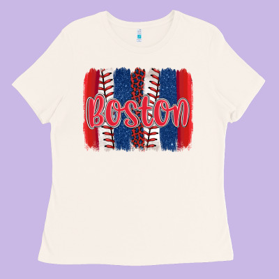 Boston Baseball Team Spirit Brushstrokes Ladies Tee Designed By Artiststas