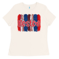 Bone boston baseball team spirit brushstrokes Ladies Tee - Artiststas