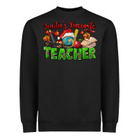 Black Santa's Favorite Teacher Heavyweight Sweatshirt - FaDigitalArtStudio