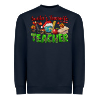 Navy Santa's Favorite Teacher Heavyweight Sweatshirt - FaDigitalArtStudio