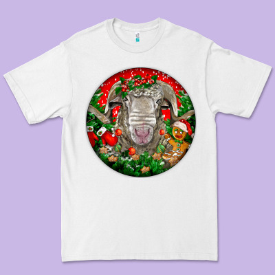 Christmas Rambouillet Sheep Premium Tee Designed By Lillyallendesigns