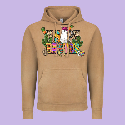 Happy Easter With Cowboy Easter Day Vintage Hoodie Designed By Howdyjamesfarm