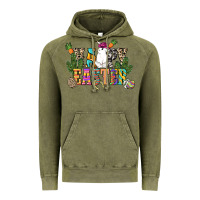 Vintage Olive Happy Easter with cowboy Easter Day Vintage Hoodie - HowdyJamesFarm