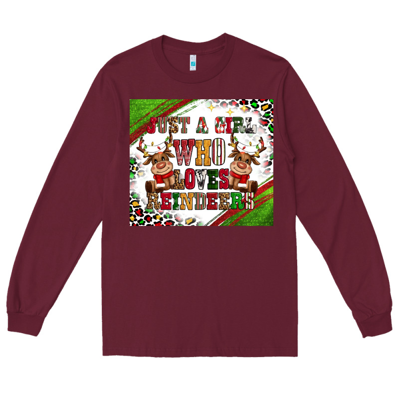 Just A Girl Who Loves Reindeer Long Sleeve Tee by CowGirlArtShop | Teevron
