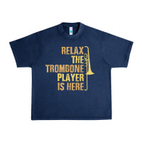 Navy relax the trombone player is here gift trombone gifts Urban Heavy Tee - lanVoArt