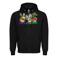 Black Peace Love Summer Zipper Hoodie - CowhideDigitalArt