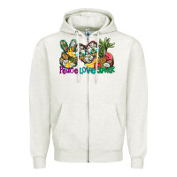 Peace Love Summer Zipper Hoodie | Teevron
