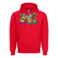 Red Peace Love Summer Zipper Hoodie - CowhideDigitalArt