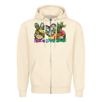 Sandshell Peace Love Summer Zipper Hoodie - CowhideDigitalArt