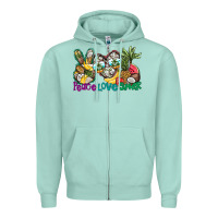 Seafoam Peace Love Summer Zipper Hoodie - CowhideDigitalArt