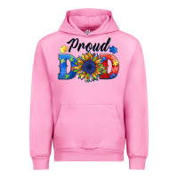 Fuchsia Pink proud dad autism Urban Hoodie - BarkalooDesign