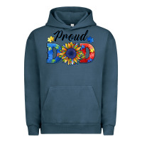 Pigment Midnight Navy proud dad autism Urban Hoodie - BarkalooDesign