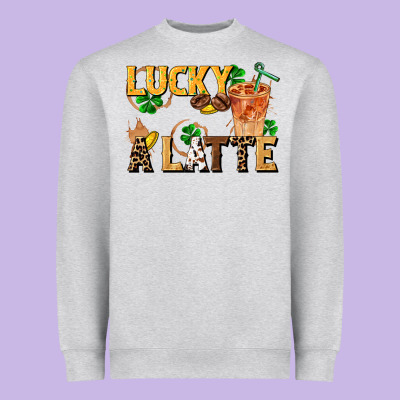 Lucky A Latte Heavyweight Sweatshirt Designed By Fadigitalartstudio