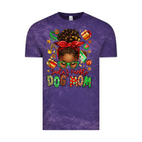 Cloud Purple santas favorite dog mom afro messy bun Vintage Tee - texasbilliewilder