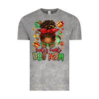 Cloud Rock santas favorite dog mom afro messy bun Vintage Tee - texasbilliewilder