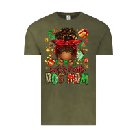 Vintage Olive santas favorite dog mom afro messy bun Vintage Tee - texasbilliewilder