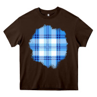 Chocolate Brown Winter Tartan Patch Heavy Core Tee - BundleAndBundleShop