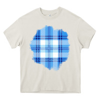Cream Winter Tartan Patch Heavy Core Tee - BundleAndBundleShop