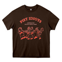 Chocolate Brown pist idiots Heavy Core Tee - lanVoArt