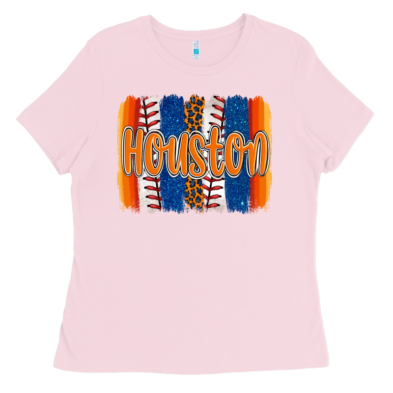 Houston Baseball Team Spirit Brushstrokes Ladies Tee by Artiststas | Teevron