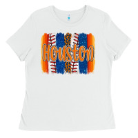 White houston baseball team spirit brushstrokes Ladies Tee - Artiststas
