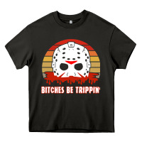 Asphalt Halloween Bitches Be Trippin Jason Mask Heavy Core Tee - lanVoArt