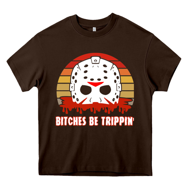 Halloween Bitches Be Trippin Jason Mask Heavy Core Tee by lanVoArt | Teevron