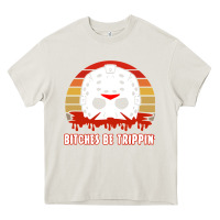 Cream Halloween Bitches Be Trippin Jason Mask Heavy Core Tee - lanVoArt