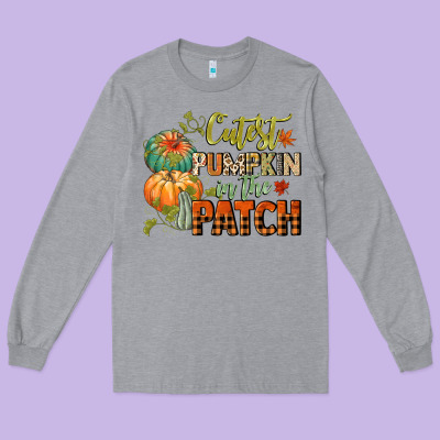 Cutest Pumpkin In The Patch Long Sleeve Tee Designed By Cowgirlartshop