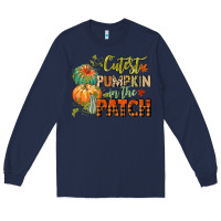 Navy cutest pumpkin in the patch Long Sleeve Tee - CowGirlArtShop