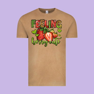 Feeling Berry Cute Strawberry Vintage Tee Designed By Jasminsmagicworld